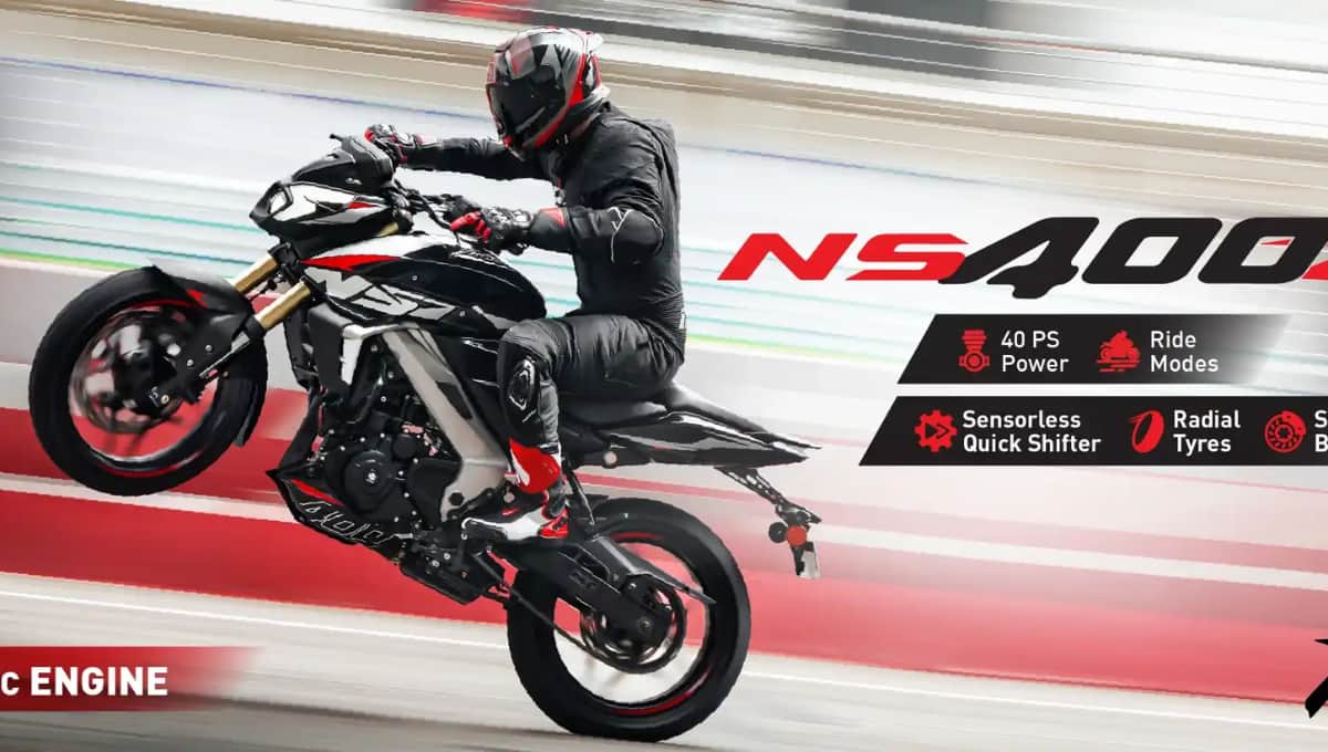 Bajaj Pulsar NS400Z में 349.13cc नया इंजन, कीमत ₹1.93 लाख बरकरार अब राइड पहले से ज्यादा स्मूद