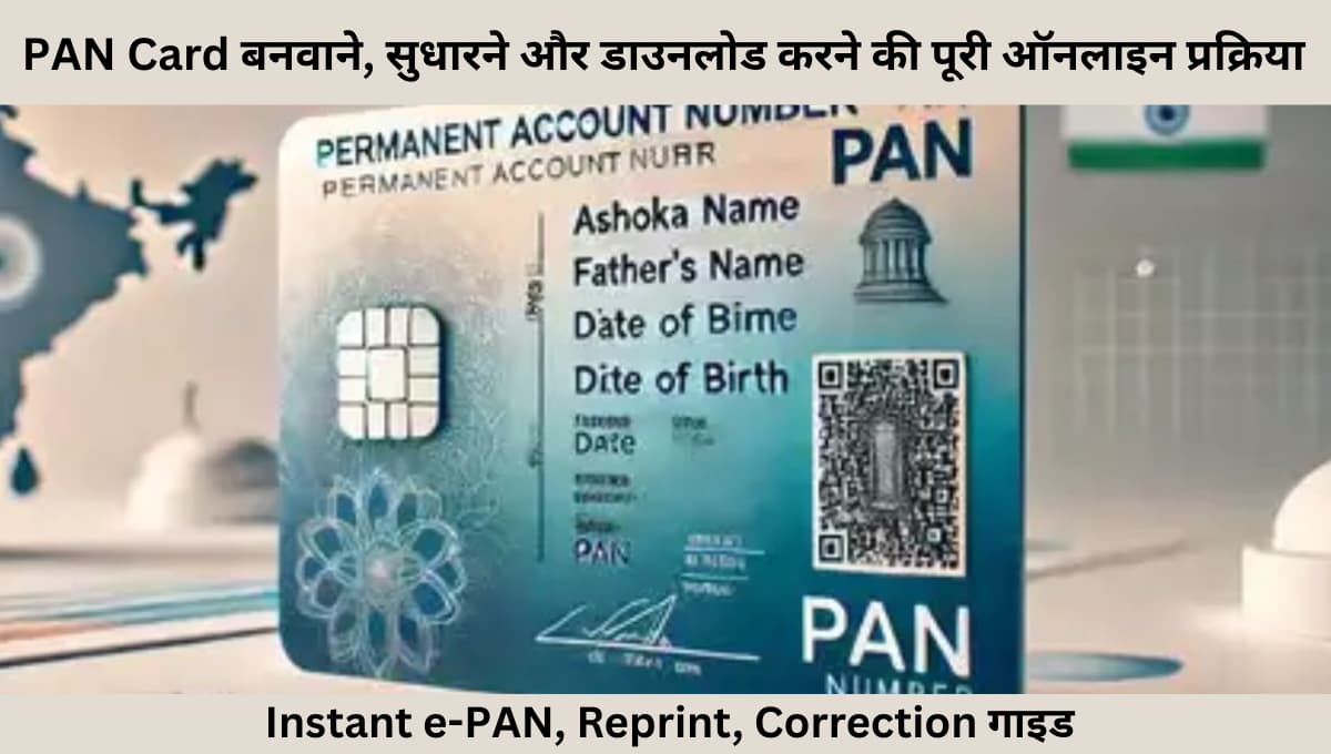 PAN Card बनवाने, सुधारने और डाउनलोड करने की पूरी ऑनलाइन प्रक्रिया | Instant e-PAN, Reprint, Correction गाइड